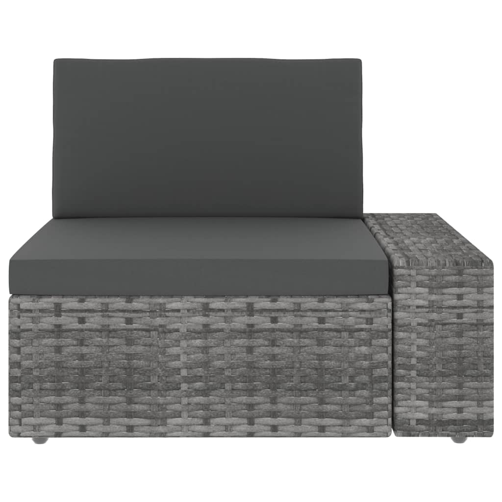 Set Divani da Giardino 3 pz in Polyrattan Grigio