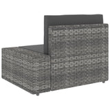 Set Divani da Giardino 3 pz in Polyrattan Grigio