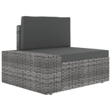 Set Divani da Giardino 3 pz in Polyrattan Grigio