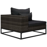 Set Divani da Giardino 5 pz con Cuscini in Polyrattan Grigio