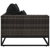 Set Divani da Giardino 5 pz con Cuscini in Polyrattan Grigio