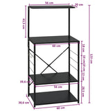 Mobile per Microonde Nero 60x39,6x123 cm Legno Multistrato