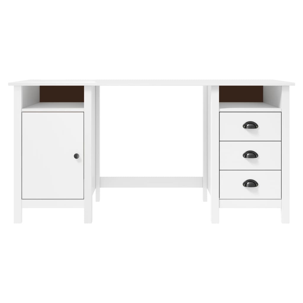 Credenza Hill Bianca 150x50x74 cm in Legno Massello di Pino