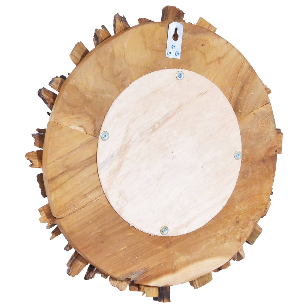 Specchio da Parete 40 cm in Legno di Teak Rotondo