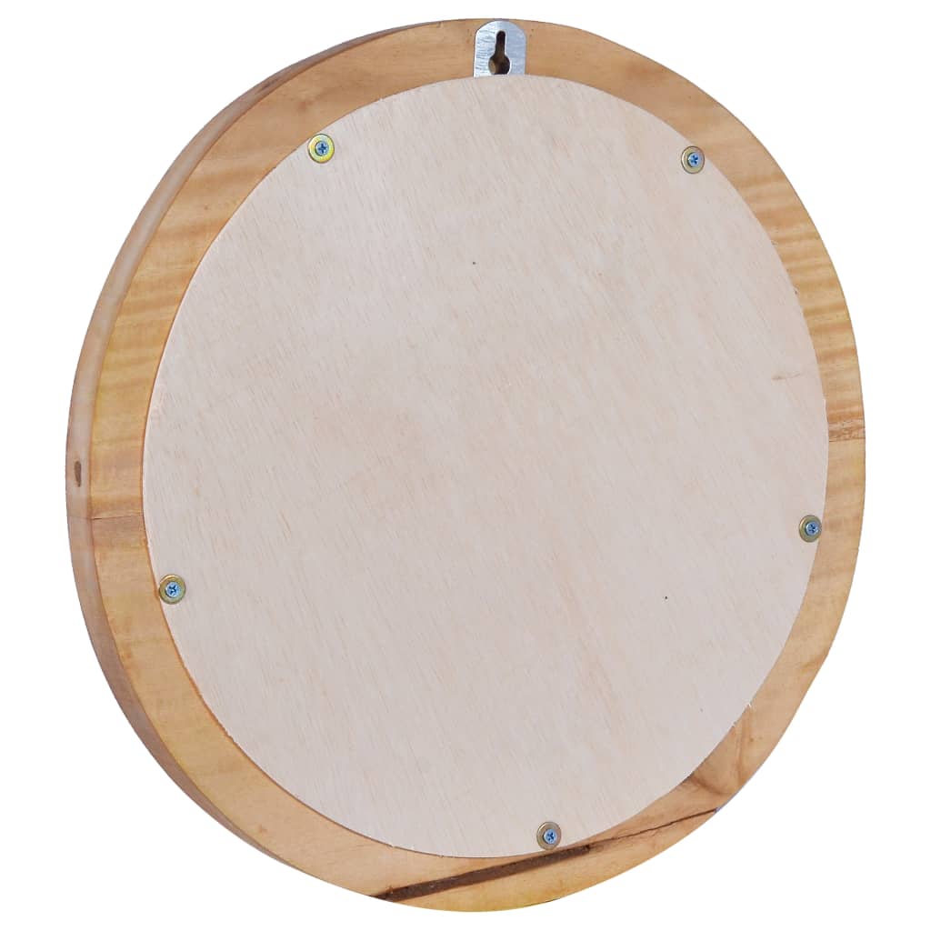 Specchio da Parete 40 cm in Legno di Teak Rotondo