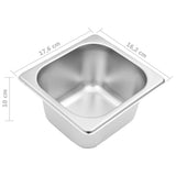 Supporto Gastronorm con 4 Contenitori GN 1/6 in Acciaio Inox