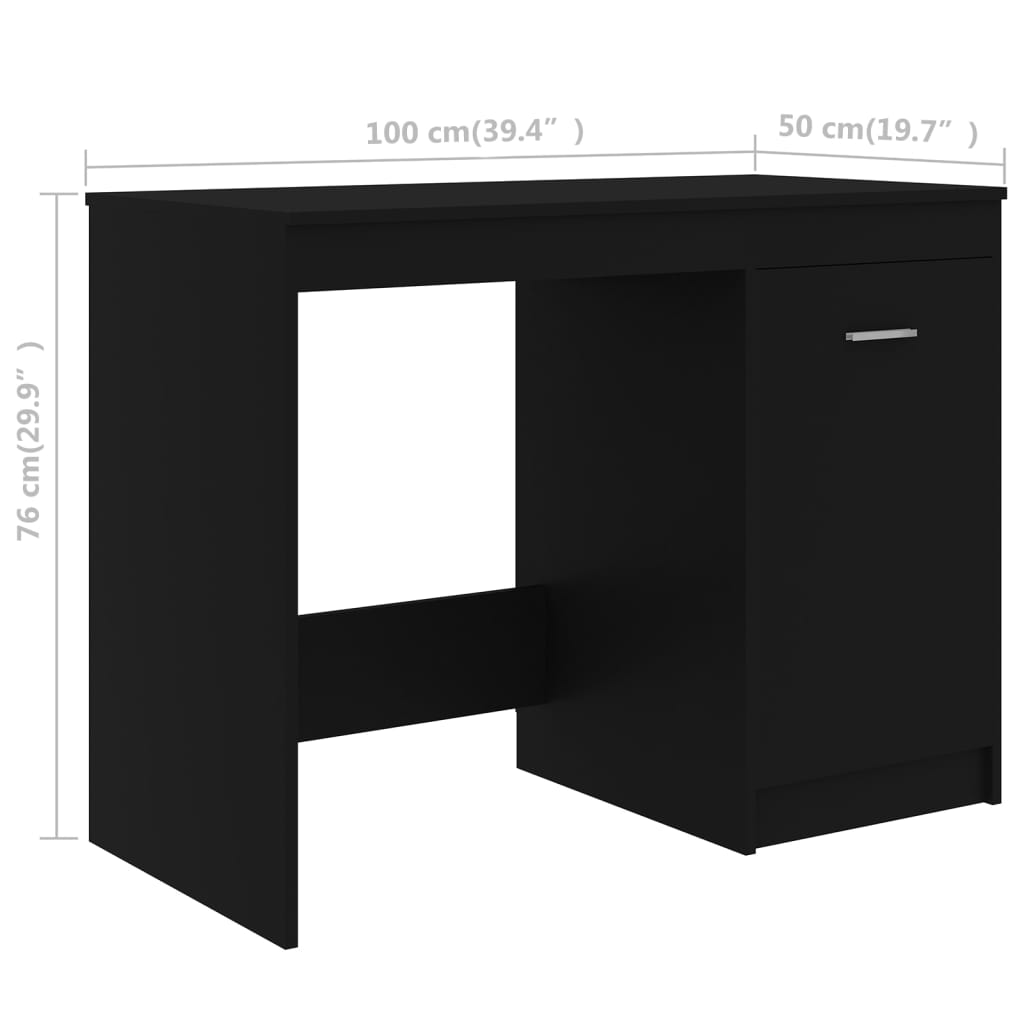 Scrivania Nera 100x50x76 cm in Legno Multistrato