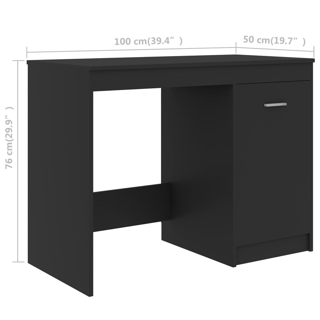 Scrivania Grigia 100x50x76 cm in Legno Multistrato