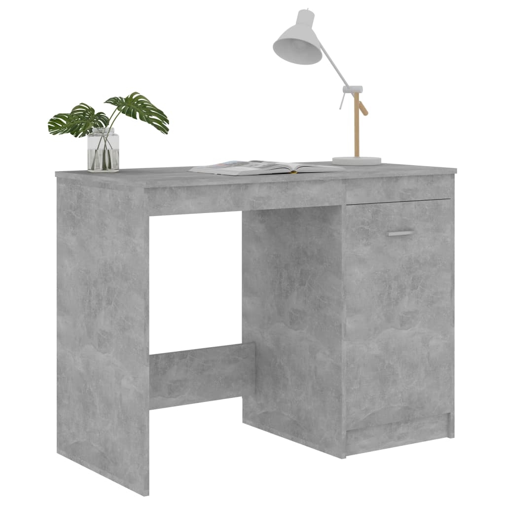 Scrivania Grigio Cemento 100x50x76 cm in Legno Multistrato