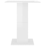 Tavolo da Bistrot Bianco Lucido 60x60x75cm in Legno Multistrato