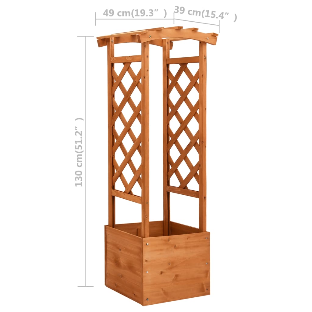 Fioriera a Traliccio con Arco 49x39x130 cm in Legno di Abete