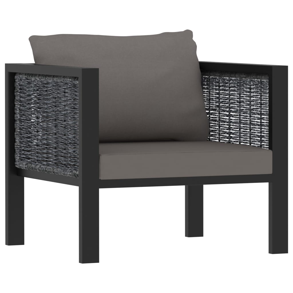 Set Divani da Giardino 8 pz con Cuscini in Polyrattan Antracite