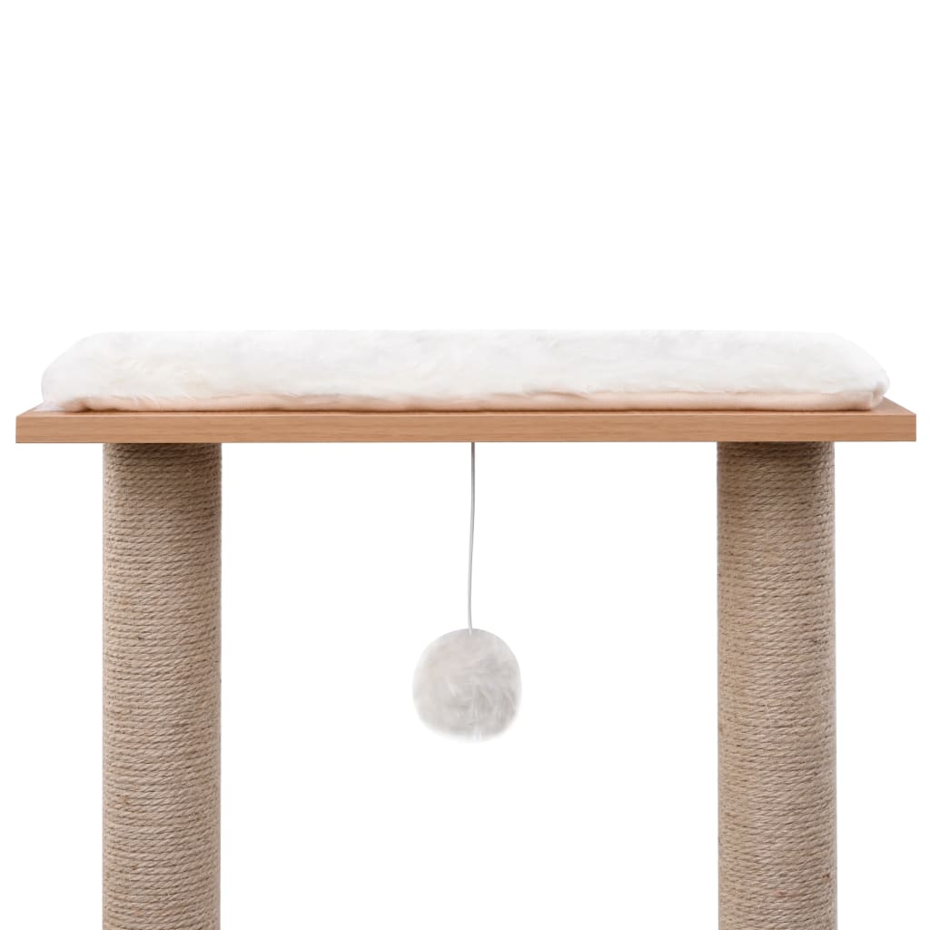 Albero per Gatti con Tappeto Tiragraffi in Sisal 129 cm