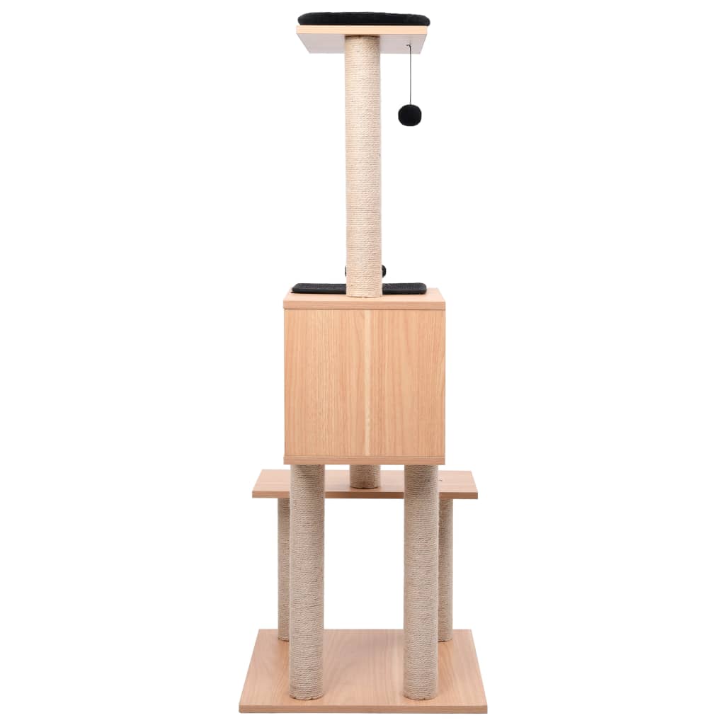 Albero per Gatti con Tappeto Tiragraffi in Sisal 129 cm