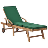 Lettini Prendisole con Cuscini 2 pz in Legno di Teak Verde