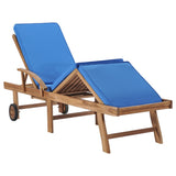 Lettini Prendisole con Cuscini 2 pz in Legno di Teak Blu