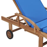 Lettini Prendisole con Cuscini 2 pz in Legno di Teak Blu