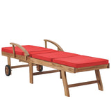 Lettini Prendisole con Cuscini 2 pz in Legno di Teak Rosso