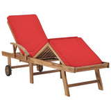 Lettini Prendisole con Cuscini 2 pz in Legno di Teak Rosso