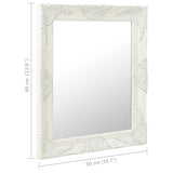 Specchio da Parete Stile Barocco 50x60 cm Bianco