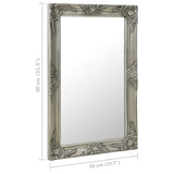 Specchio da Parete Stile Barocco 50x80 cm Argento