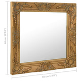 Specchio da Parete Stile Barocco 60x60 cm Oro