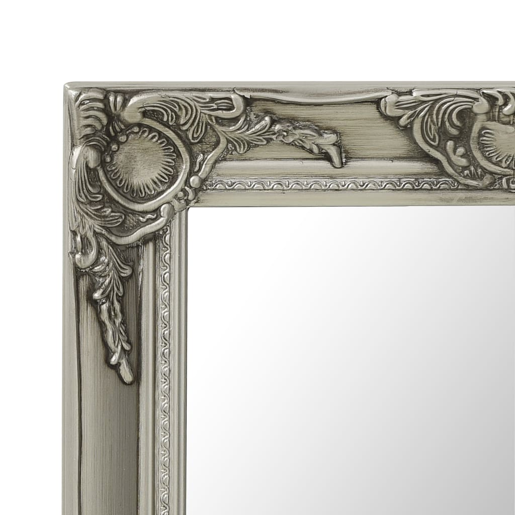 Specchio da Parete Stile Barocco 60x60 cm Argento