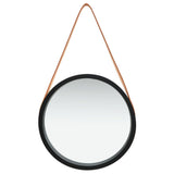 Specchio da Parete con Cinghia 40 cm Nero