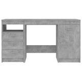 Scrivania Grigio Cemento 140x50x76 cm in Truciolato