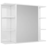 Mobile da Bagno Specchio Bianco Lucido 80x20,5x64cm Multistrato