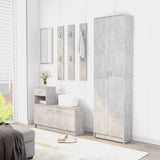 Armadio Corridoio Grigio Cemento 55x25x189 cm Legno Multistrato