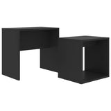 Set Tavolini da Salotto Nero 48x30x45 cm in Legno Multistrato