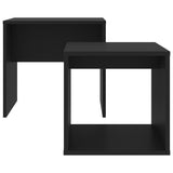 Set Tavolini da Salotto Nero 48x30x45 cm in Legno Multistrato