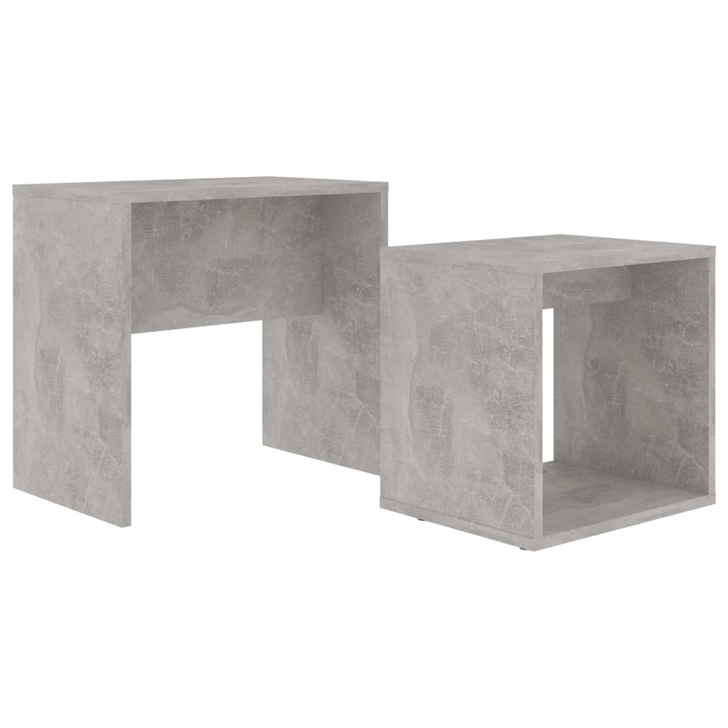 Set Tavolini da Salotto Grigio Cemento 48x30x45 cm Multistrato