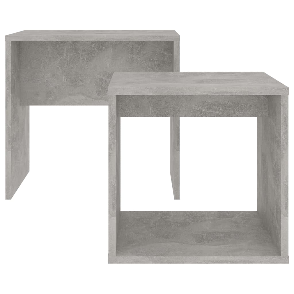 Set Tavolini da Salotto Grigio Cemento 48x30x45 cm Multistrato