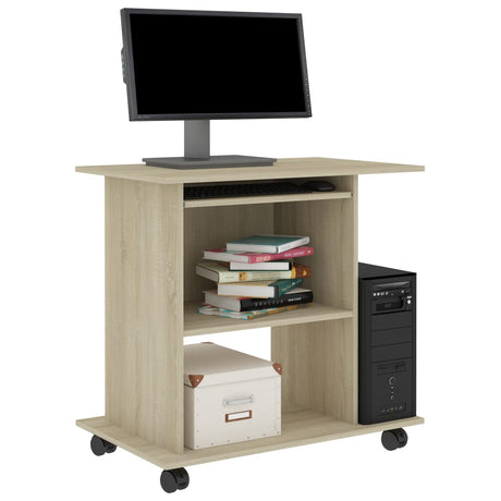 Scrivania Computer Rovere Sonoma 80x50x75 cm Legno Multistrato