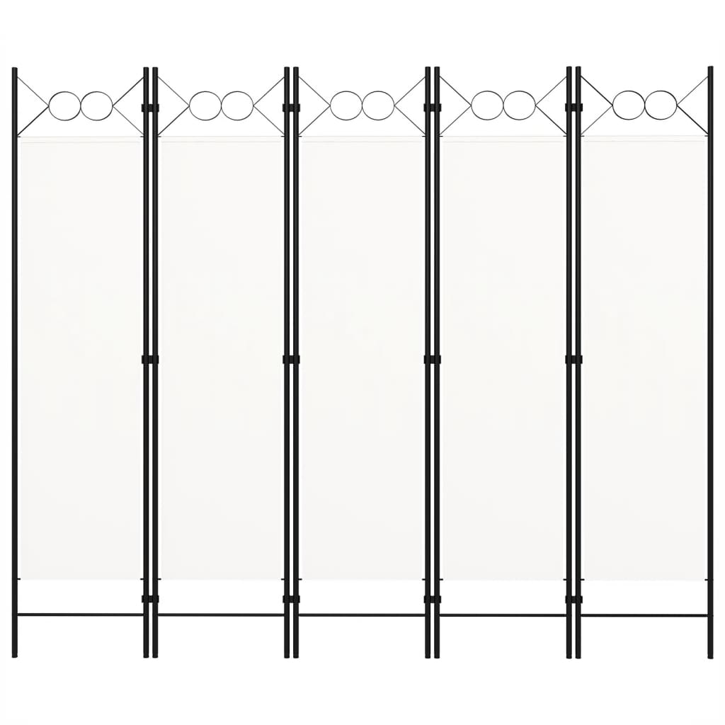 Paravento a 5 Pannelli Bianco 200x180 cm