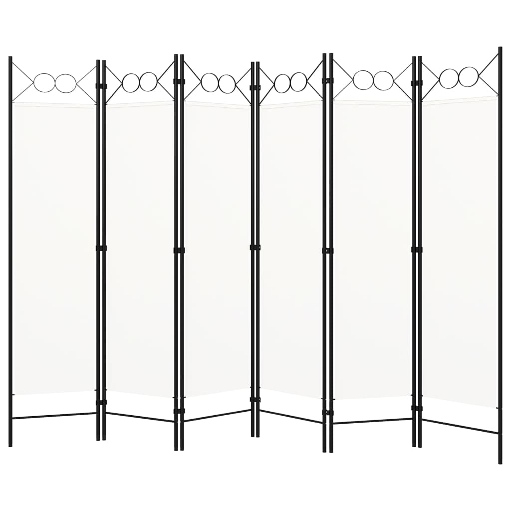 Paravento a 6 Pannelli Bianco 240x180 cm