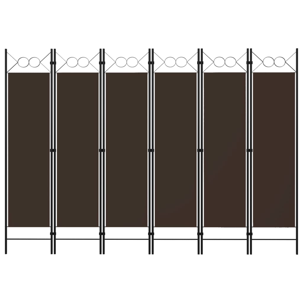 Paravento a 6 Pannelli Marrone 240x180 cm