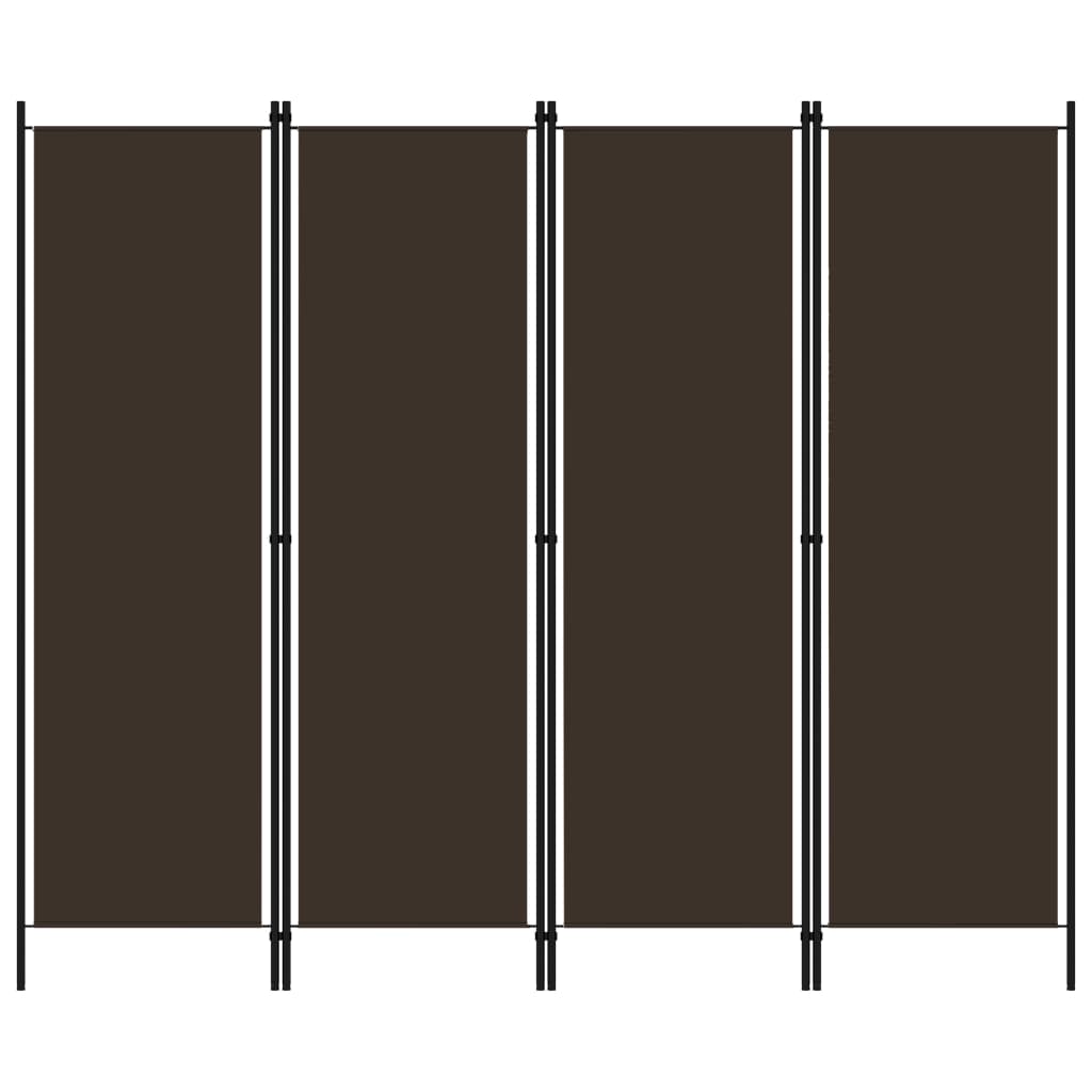 Paravento a 4 Pannelli Marrone 200x180 cm