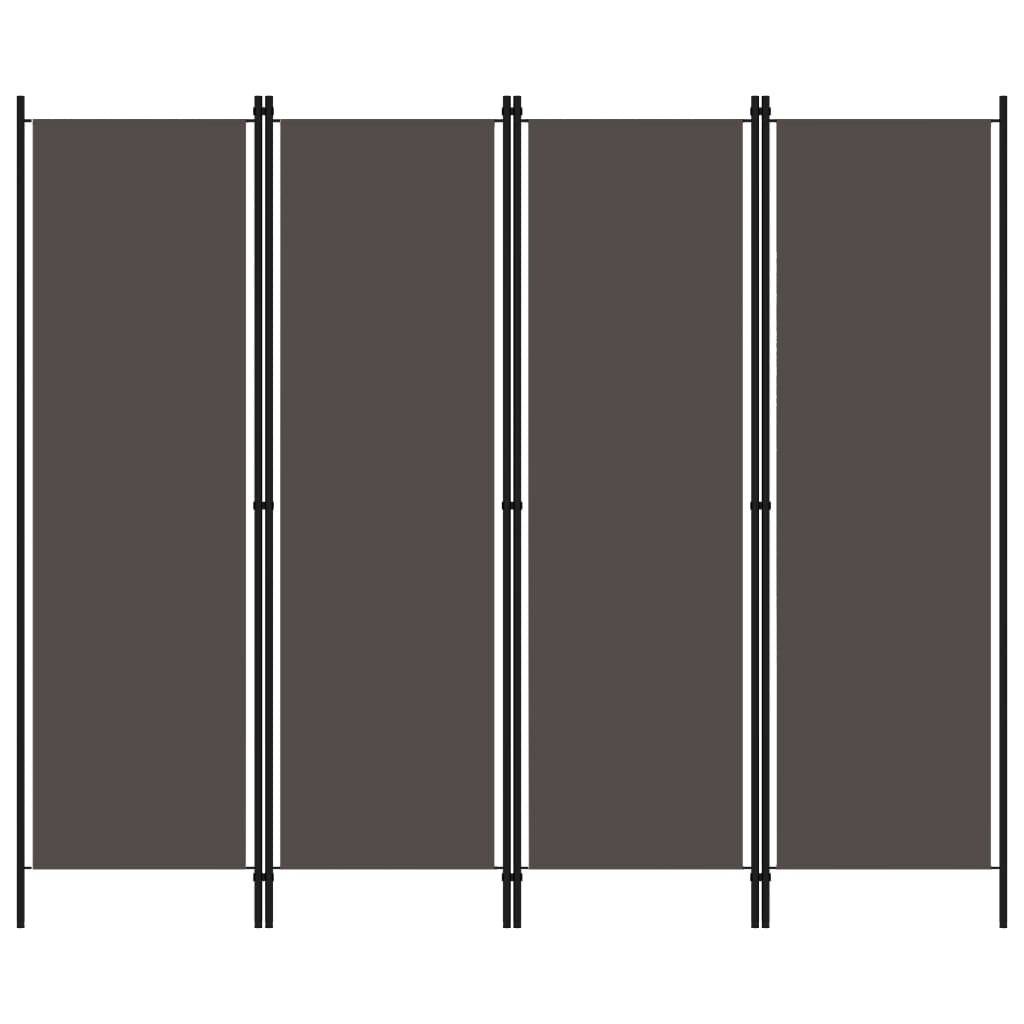 Paravento a 4 Pannelli Antracite 200x180 cm