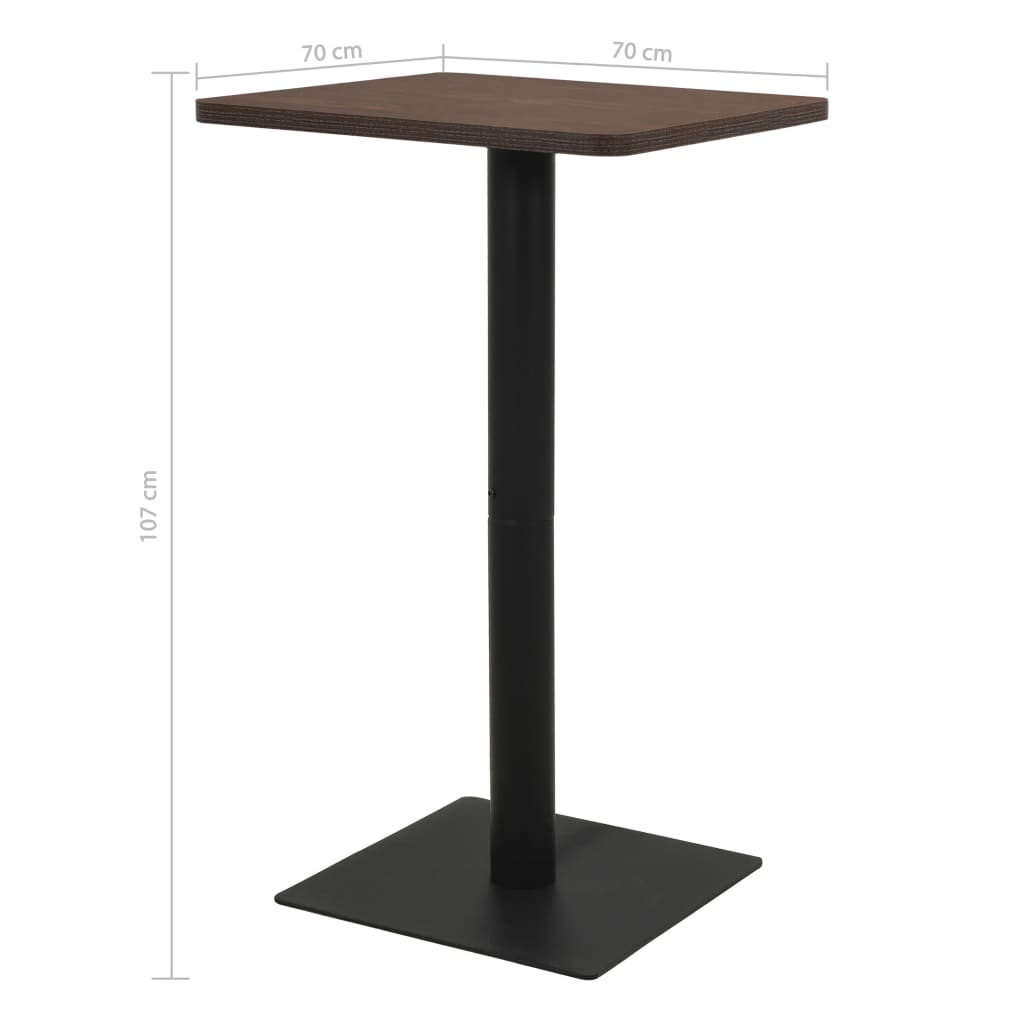 Tavolo da Bistrot Cenere Scuro 70x70x107 cm