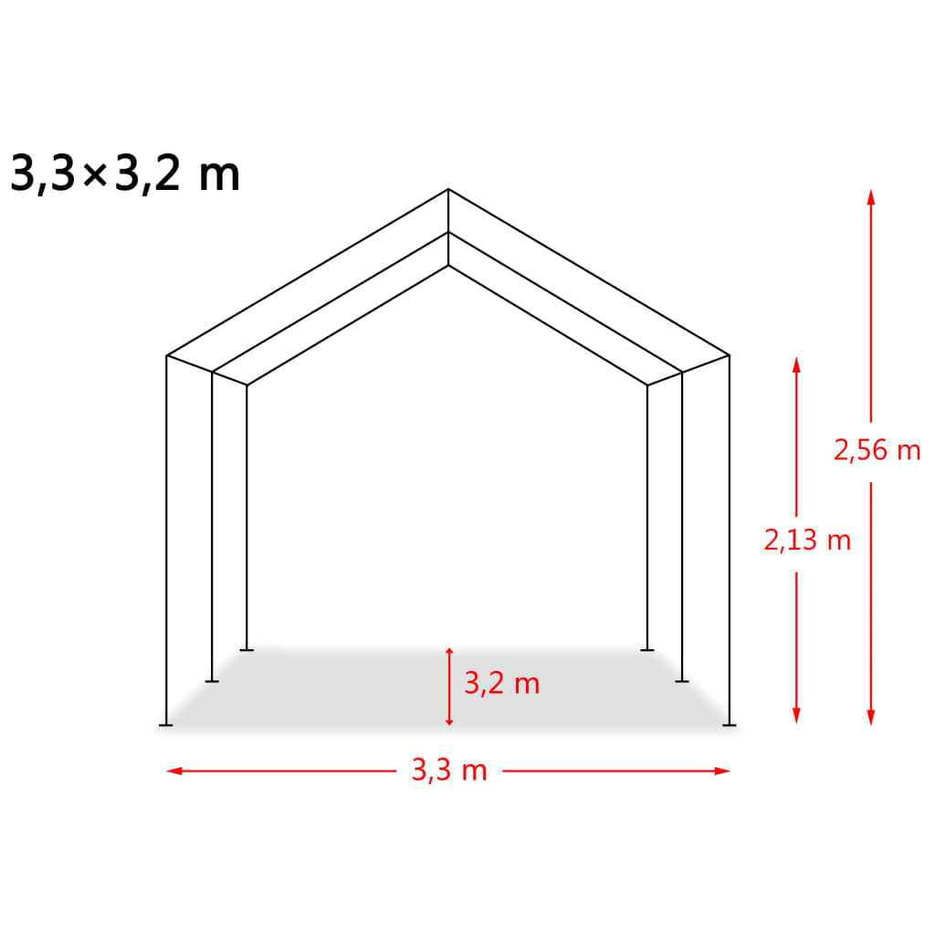 Tendone Bestiame Rimovibile PVC 550 g/m² 3,3x3,2 m Verde Scuro