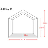 Tendone Bestiame Rimovibile PVC 550 g/m² 3,3x3,2 m Verde Scuro