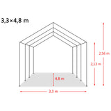 Tendone Bestiame Rimovibile PVC 550 g/m² 3,3x4,8 m Verde Scuro