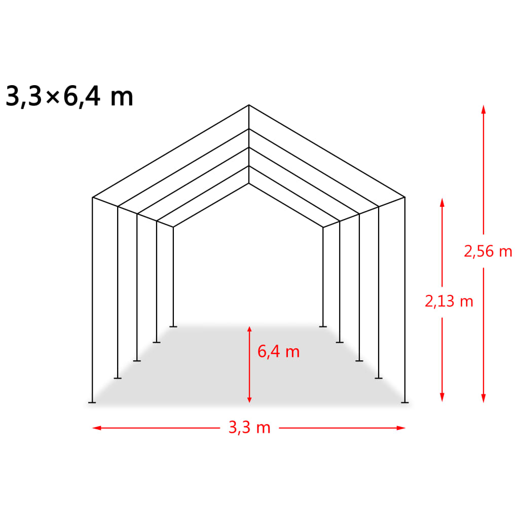 Tendone Bestiame Rimovibile PVC 550 g/m² 3,3x6,4 m Verde Scuro