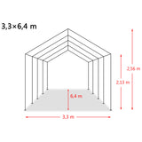 Tendone Bestiame Rimovibile PVC 550 g/m² 3,3x6,4 m Verde Scuro