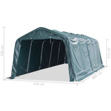 Tendone Bestiame Rimovibile PVC 550 g/m² 3,3x8 m Verde Scuro