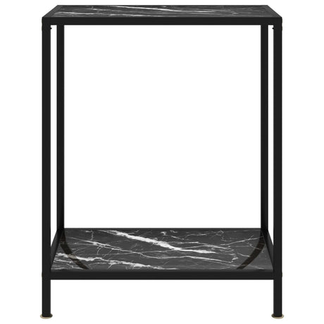 Tavolo Consolle Nero 60x35x75 cm in Vetro Temperato