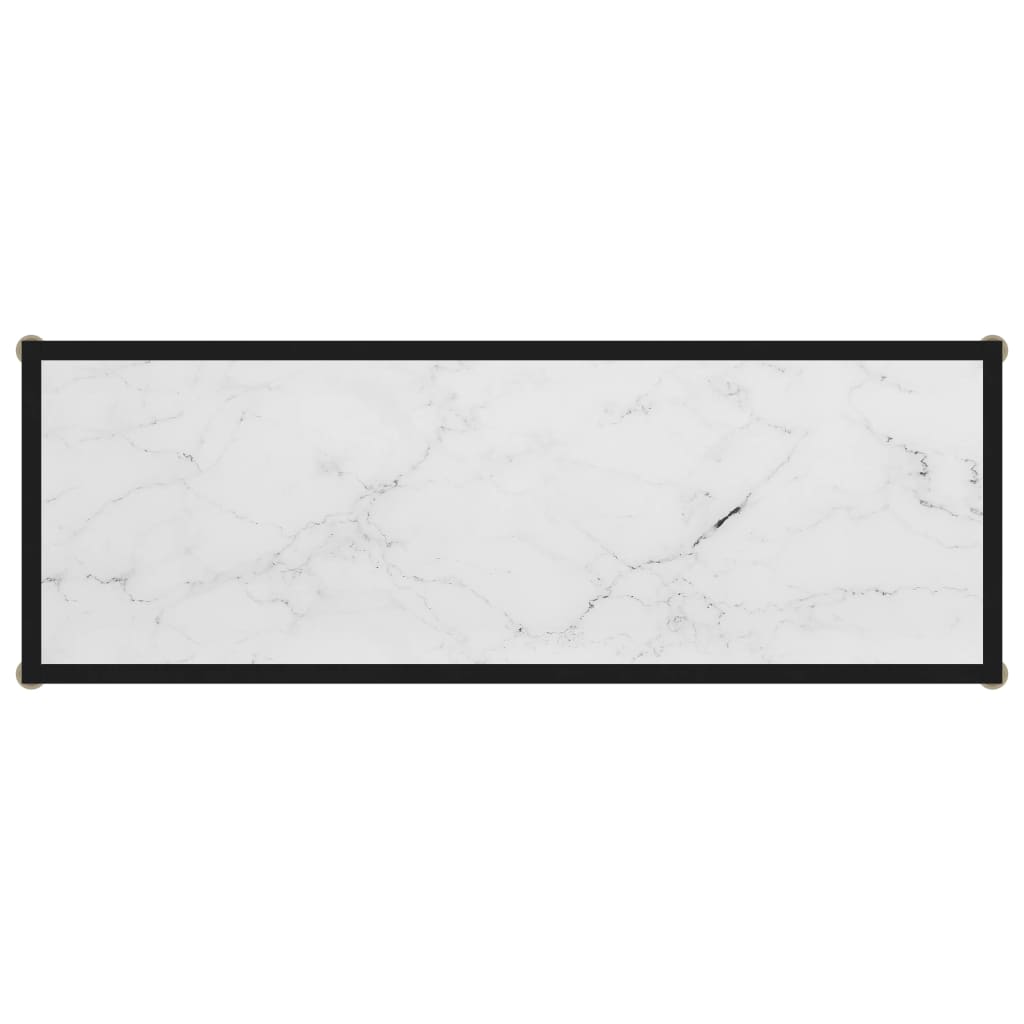 Tavolo Consolle Bianco 100x35x75 cm in Vetro Temperato